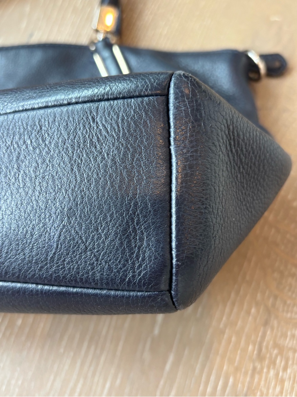 Coach Navy Kelsey Pebbled Leather Shoulder/Hand Tote with Gold Hardware - Picture 7 of 11